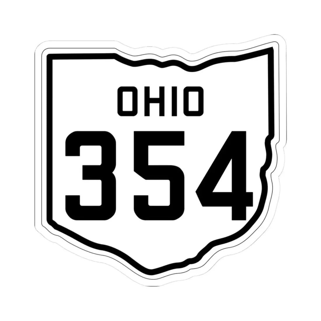 OH-354 1927 (Ohio) (Road Sign) STICKER Vinyl Kiss-Cut Decal 3 Inch White - The Sticker Space