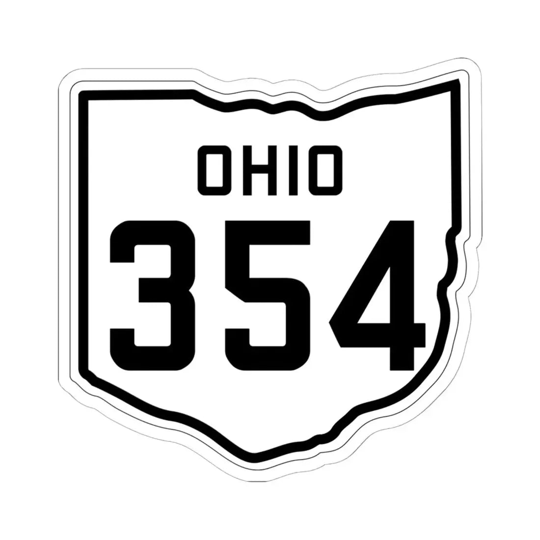 OH-354 1927 (Ohio) (Road Sign) STICKER Vinyl Kiss-Cut Decal 6 Inch White - The Sticker Space