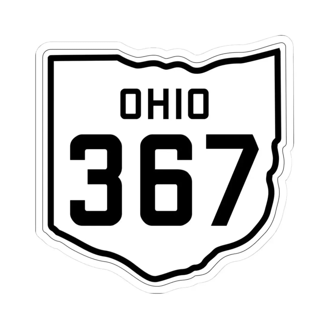 OH-367 1927 (Ohio) (Road Sign) STICKER Vinyl Kiss-Cut Decal 3 Inch White - The Sticker Space