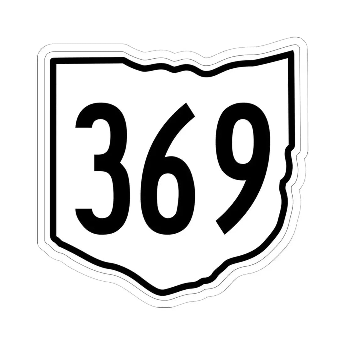 OH-369 1960 (Ohio) (Road Sign) STICKER Vinyl Kiss-Cut Decal 6 Inch White - The Sticker Space