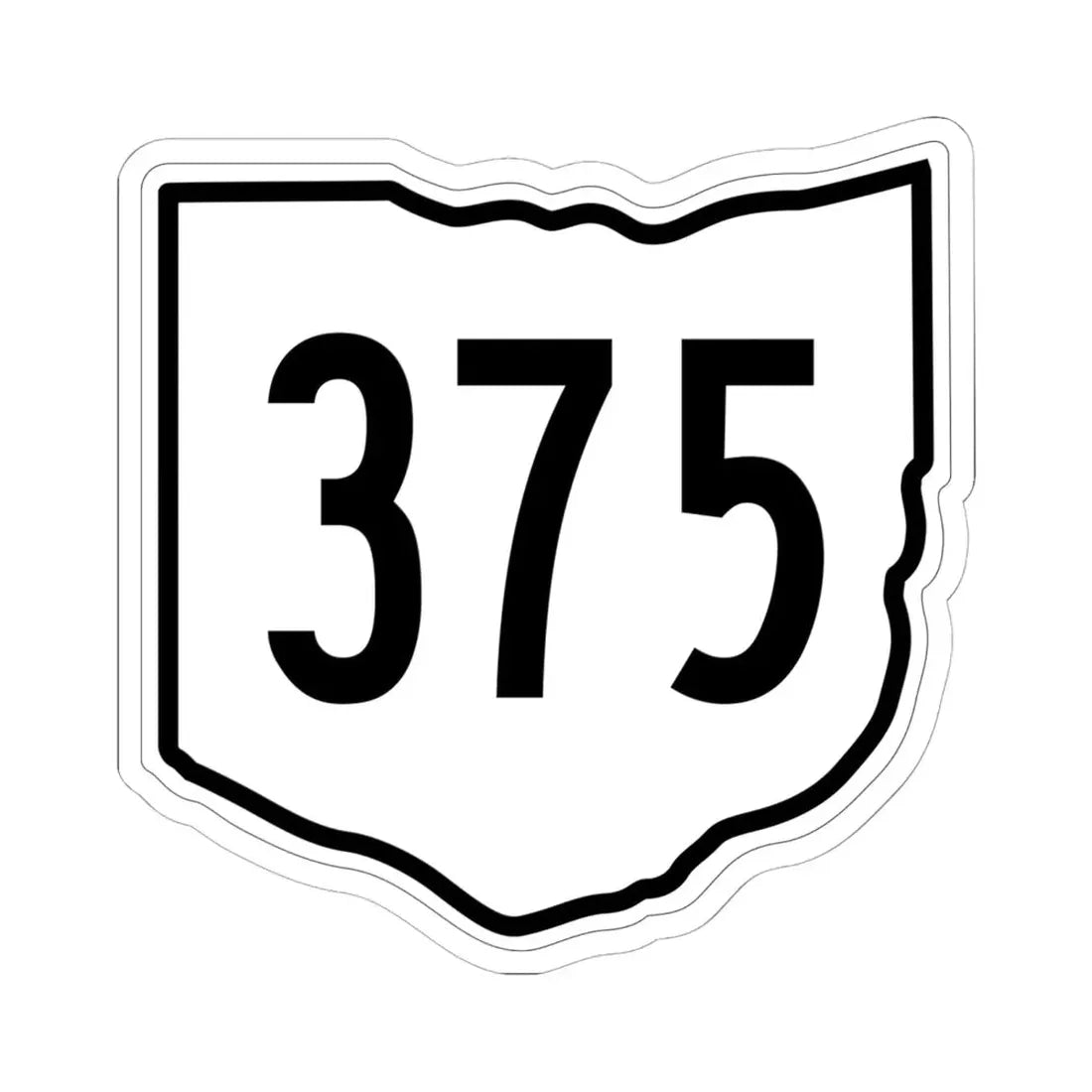 OH-375 1960 (Ohio) (Road Sign) STICKER Vinyl Kiss-Cut Decal 6 Inch White - The Sticker Space