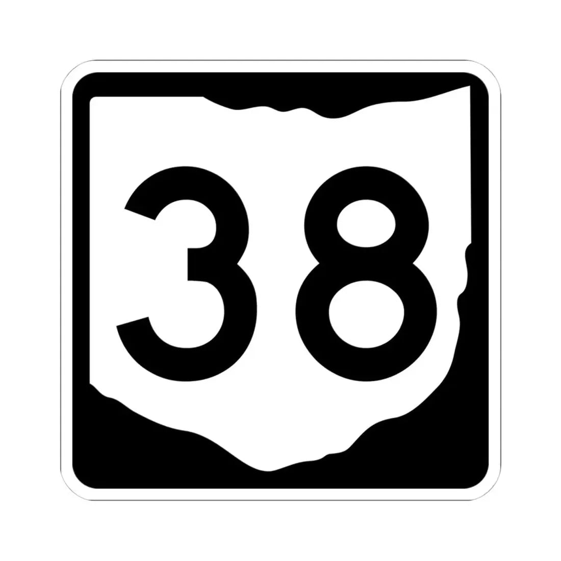 OH-38 (Ohio) (Road Sign) STICKER Vinyl Kiss-Cut Decal 4 Inch White - The Sticker Space