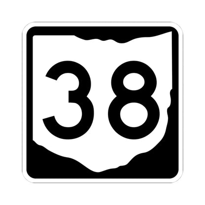 OH-38 (Ohio) (Road Sign) STICKER Vinyl Kiss-Cut Decal 4 Inch White - The Sticker Space