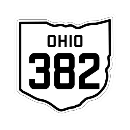 OH-382 1927 (Ohio) (Road Sign) STICKER Vinyl Kiss-Cut Decal 2 Inch White - The Sticker Space