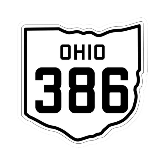 OH-386 1927 (Ohio) (Road Sign) STICKER Vinyl Kiss-Cut Decal 2 Inch White - The Sticker Space