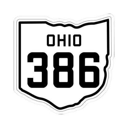 OH-386 1927 (Ohio) (Road Sign) STICKER Vinyl Kiss-Cut Decal 3 Inch White - The Sticker Space