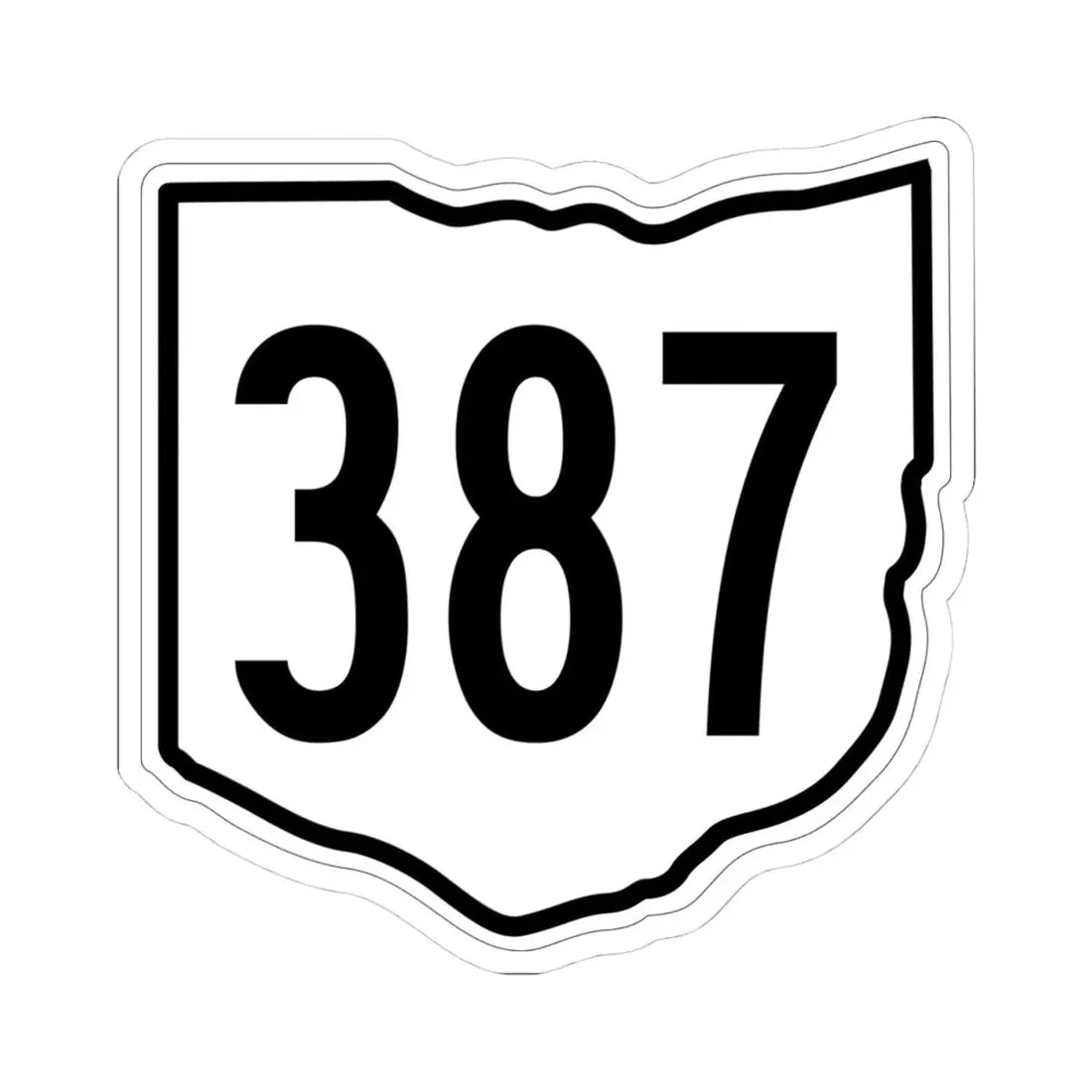 OH-387 1960 (Ohio) (Road Sign) STICKER Vinyl Kiss-Cut Decal 4 Inch White - The Sticker Space