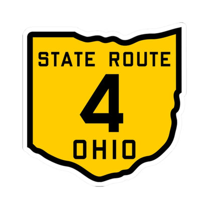 OH-4 1920 (Ohio) (Road Sign) STICKER Vinyl Kiss-Cut Decal 2 Inch White - The Sticker Space