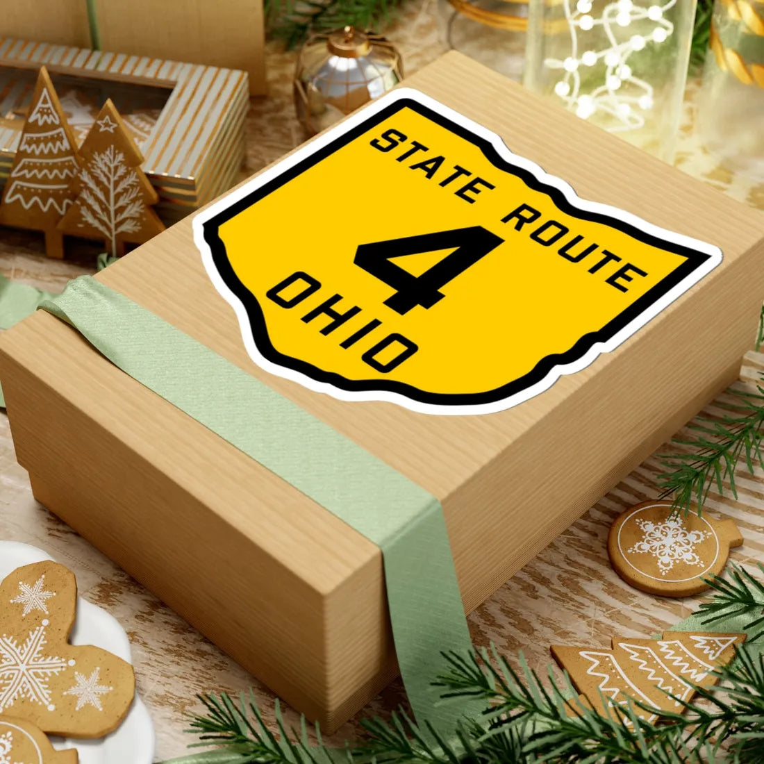 OH-4 1920 (Ohio) (Road Sign) STICKER Vinyl Kiss-Cut Decal - The Sticker Space