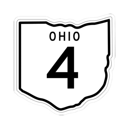 OH-4 1948 (Ohio) (Road Sign) STICKER Vinyl Kiss-Cut Decal 3 Inch White - The Sticker Space