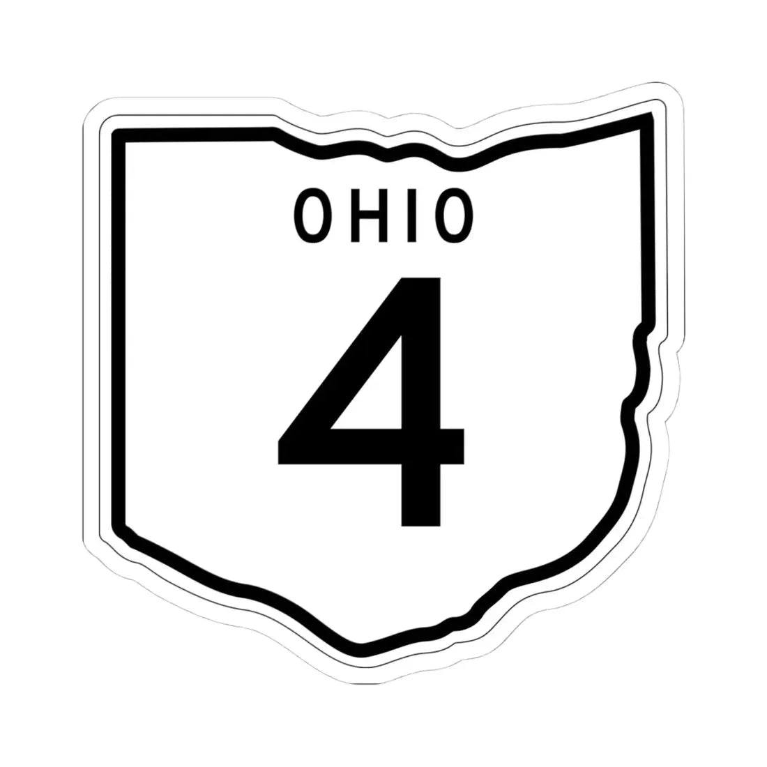 OH-4 1948 (Ohio) (Road Sign) STICKER Vinyl Kiss-Cut Decal 4 Inch White - The Sticker Space