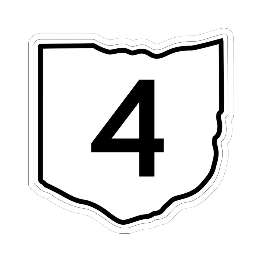 OH-4 1960 (Ohio) (Road Sign) STICKER Vinyl Kiss-Cut Decal 4 Inch White - The Sticker Space