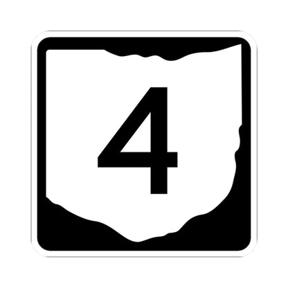OH-4 (Ohio) (Road Sign) STICKER Vinyl Kiss-Cut Decal 2 Inch White - The Sticker Space