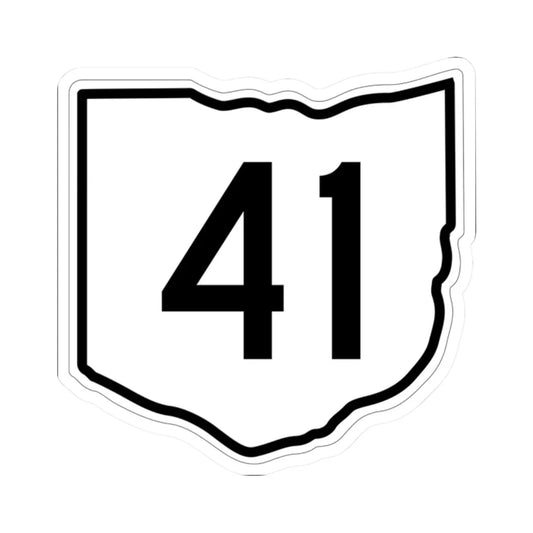 OH-41 1960 (Ohio) (Road Sign) STICKER Vinyl Kiss-Cut Decal 2 Inch White - The Sticker Space