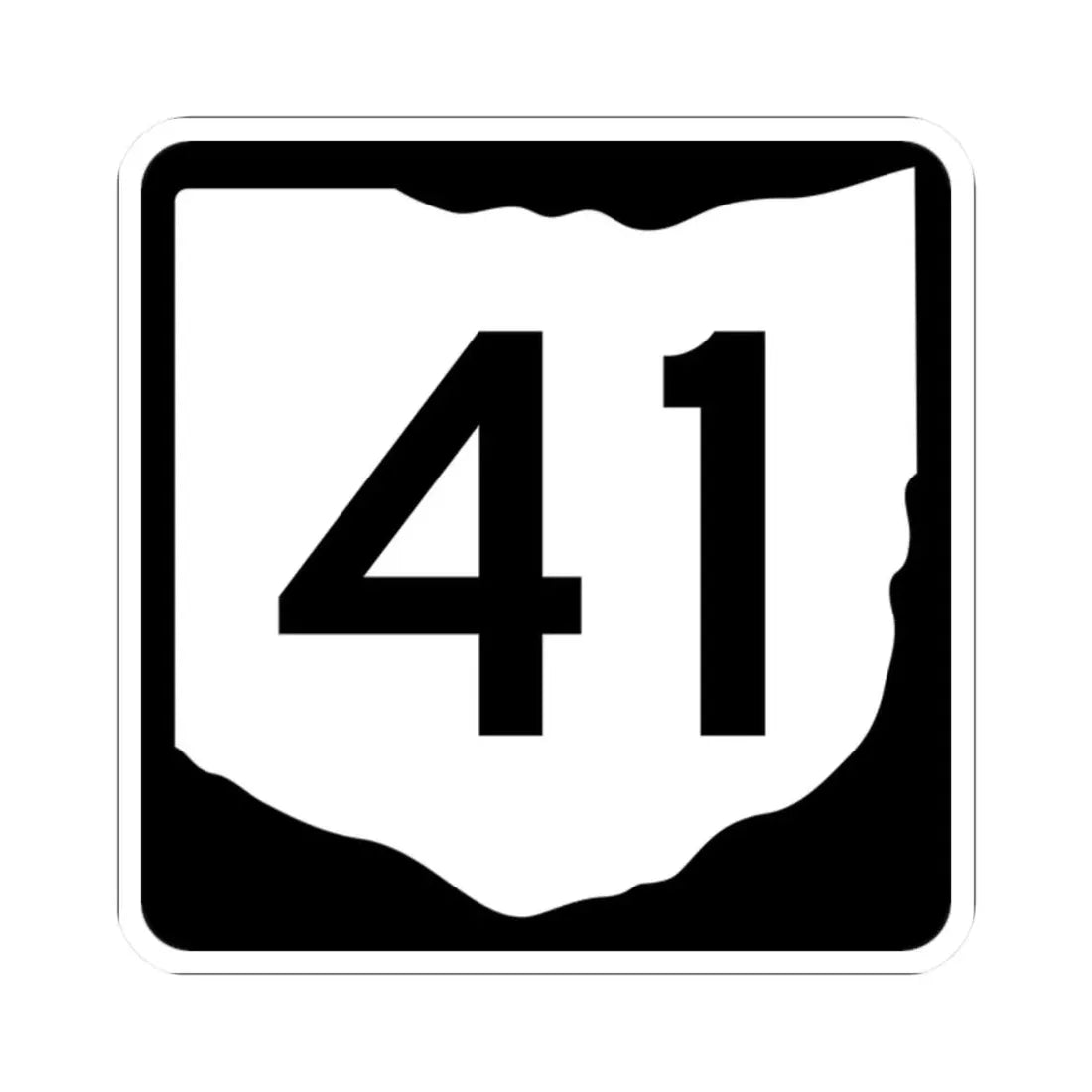 OH-41 (Ohio) (Road Sign) STICKER Vinyl Kiss-Cut Decal 2 Inch White - The Sticker Space