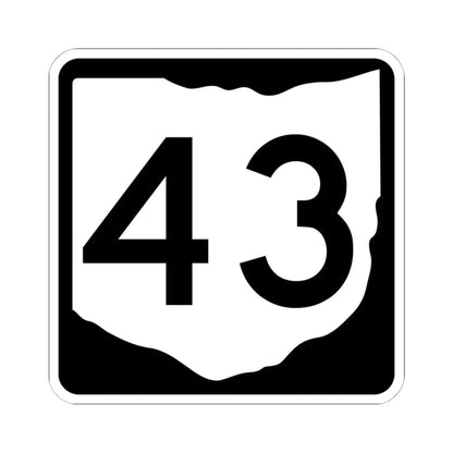 OH-43 (Ohio) (Road Sign) STICKER Vinyl Kiss-Cut Decal 6 Inch White - The Sticker Space