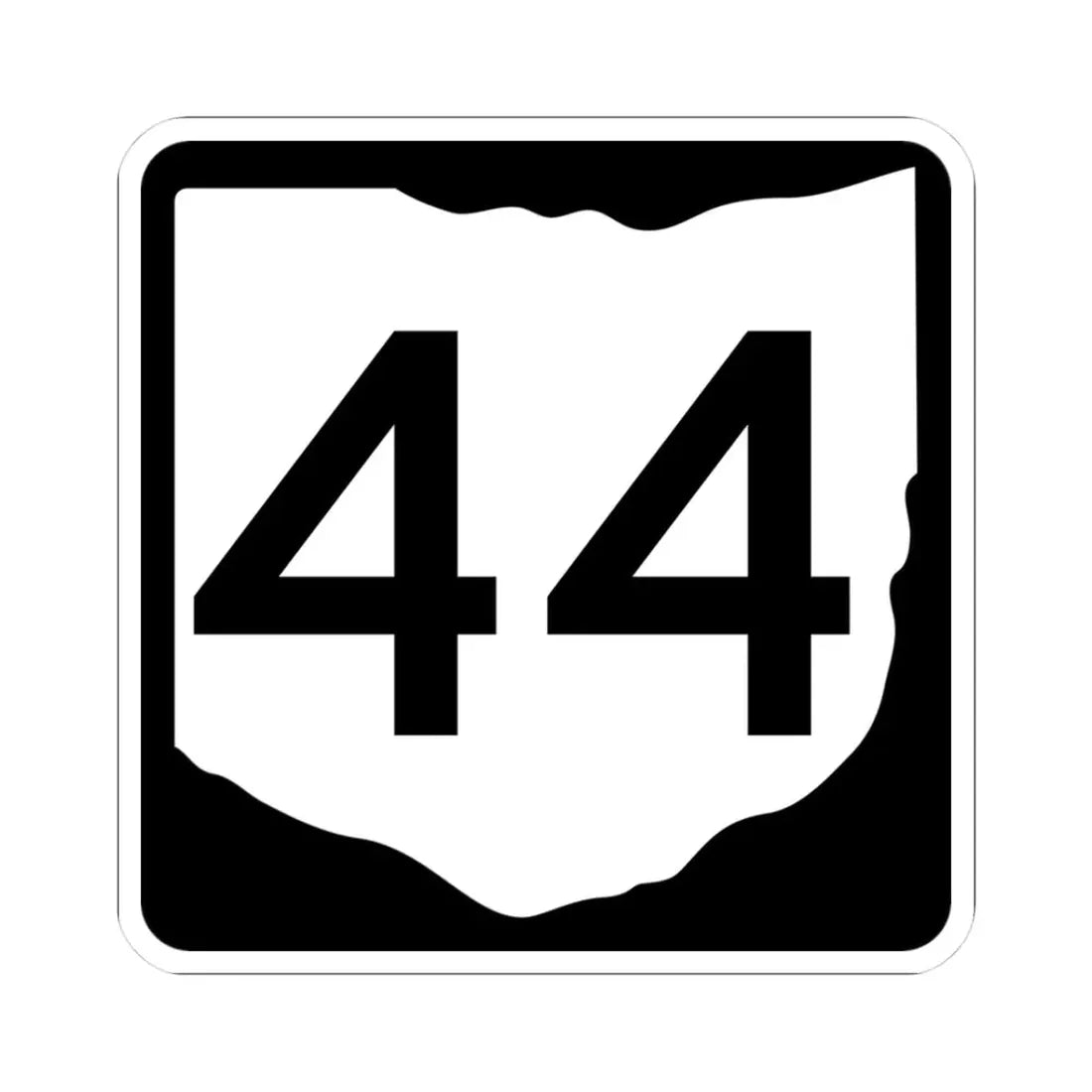 OH-44 (Ohio) (Road Sign) STICKER Vinyl Kiss-Cut Decal 3 Inch White - The Sticker Space
