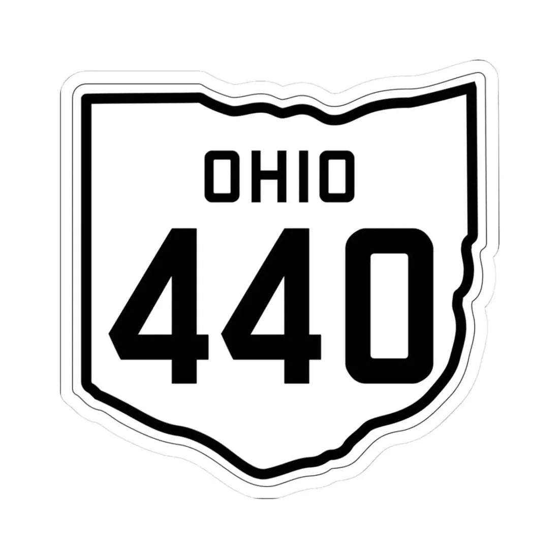 OH-440 1927 (Ohio) (Road Sign) STICKER Vinyl Kiss-Cut Decal 3 Inch White - The Sticker Space