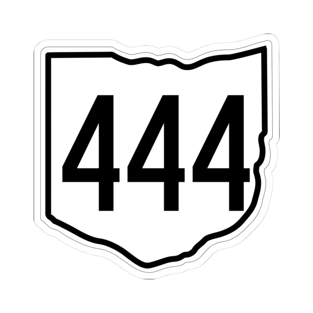 OH-444 1960 (Ohio) (Road Sign) STICKER Vinyl Kiss-Cut Decal 3 Inch White - The Sticker Space