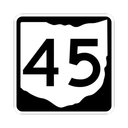 OH-45 (Ohio) (Road Sign) STICKER Vinyl Kiss-Cut Decal 3 Inch White - The Sticker Space