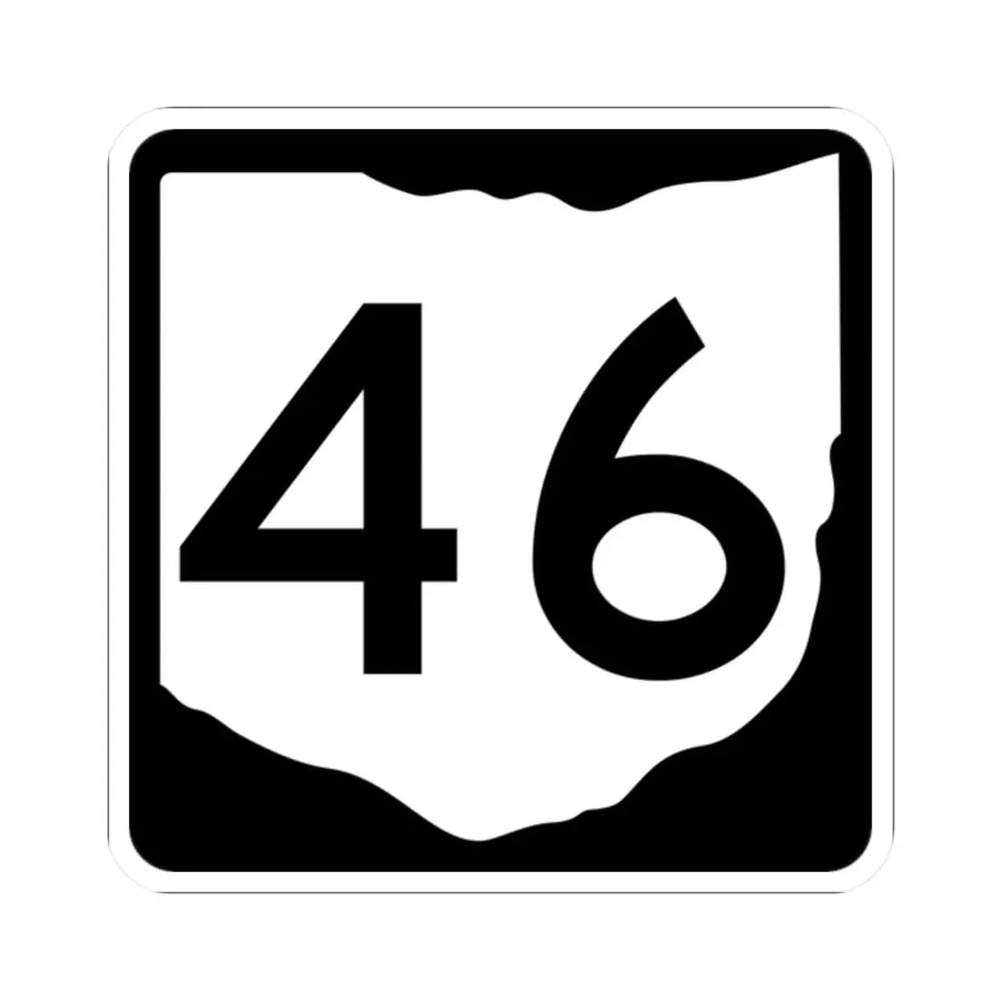 OH-46 (Ohio) (Road Sign) STICKER Vinyl Kiss-Cut Decal 2 Inch White - The Sticker Space