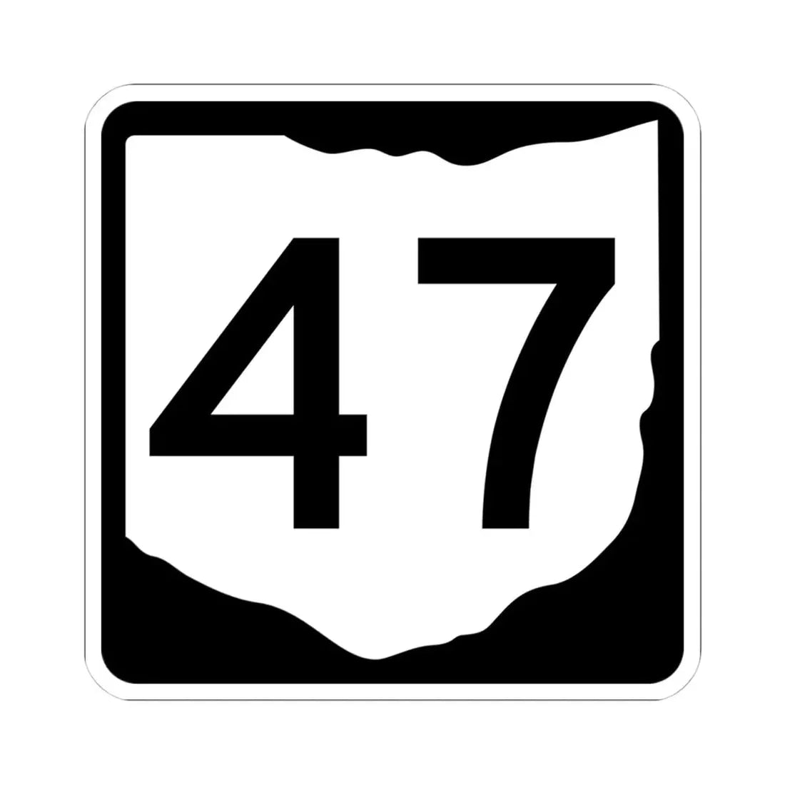 OH-47 (Ohio) (Road Sign) STICKER Vinyl Kiss-Cut Decal 4 Inch White - The Sticker Space