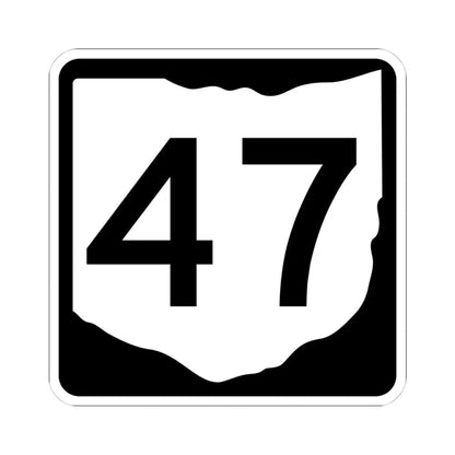OH-47 (Ohio) (Road Sign) STICKER Vinyl Kiss-Cut Decal 4 Inch White - The Sticker Space
