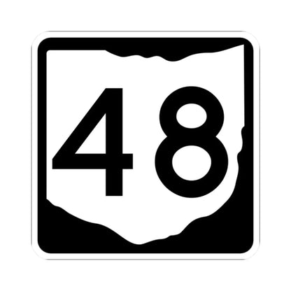OH-48 (Ohio) (Road Sign) STICKER Vinyl Kiss-Cut Decal 2 Inch White - The Sticker Space