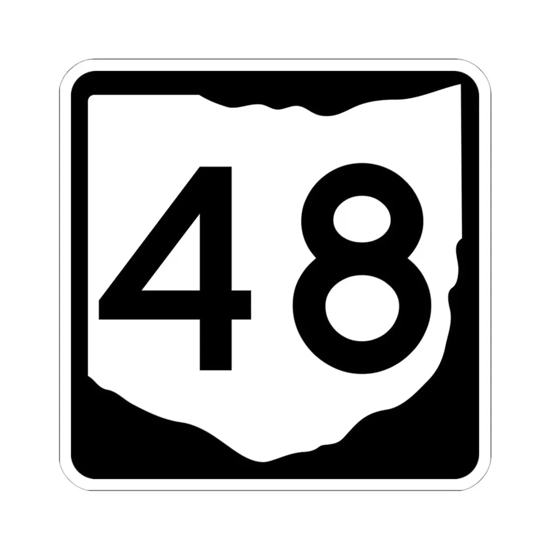 OH-48 (Ohio) (Road Sign) STICKER Vinyl Kiss-Cut Decal 6 Inch White - The Sticker Space