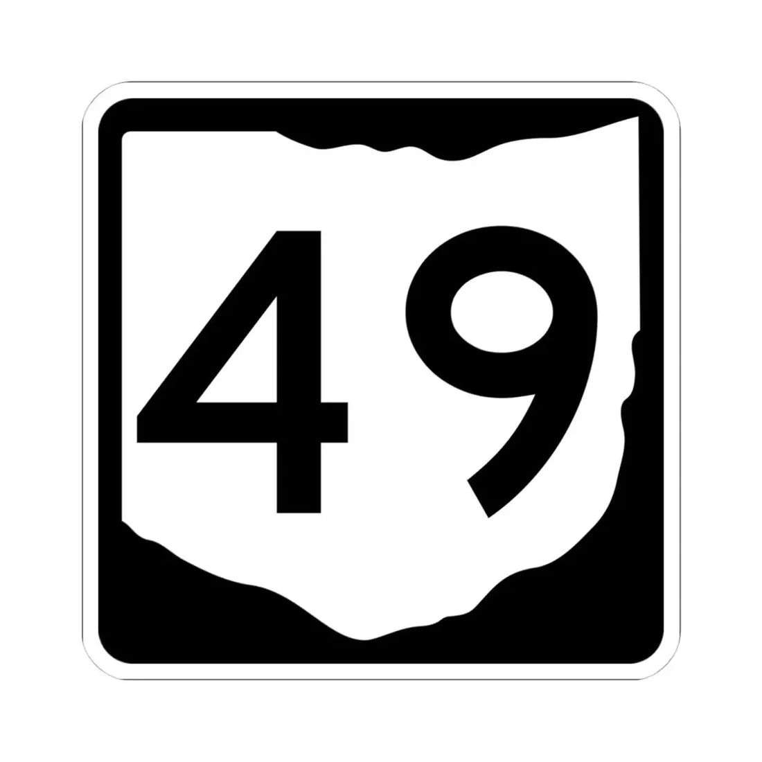 OH-49 (Ohio) (Road Sign) STICKER Vinyl Kiss-Cut Decal 4 Inch White - The Sticker Space