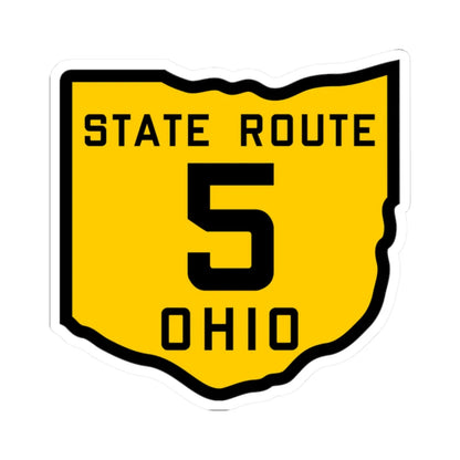 OH-5 1920 (Ohio) (Road Sign) STICKER Vinyl Kiss-Cut Decal 2 Inch White - The Sticker Space