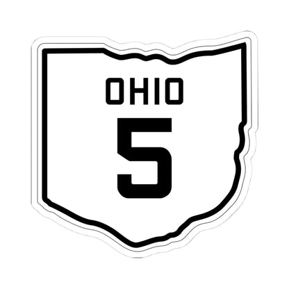 OH-5 1927 (Ohio) (Road Sign) STICKER Vinyl Kiss-Cut Decal 4 Inch White - The Sticker Space