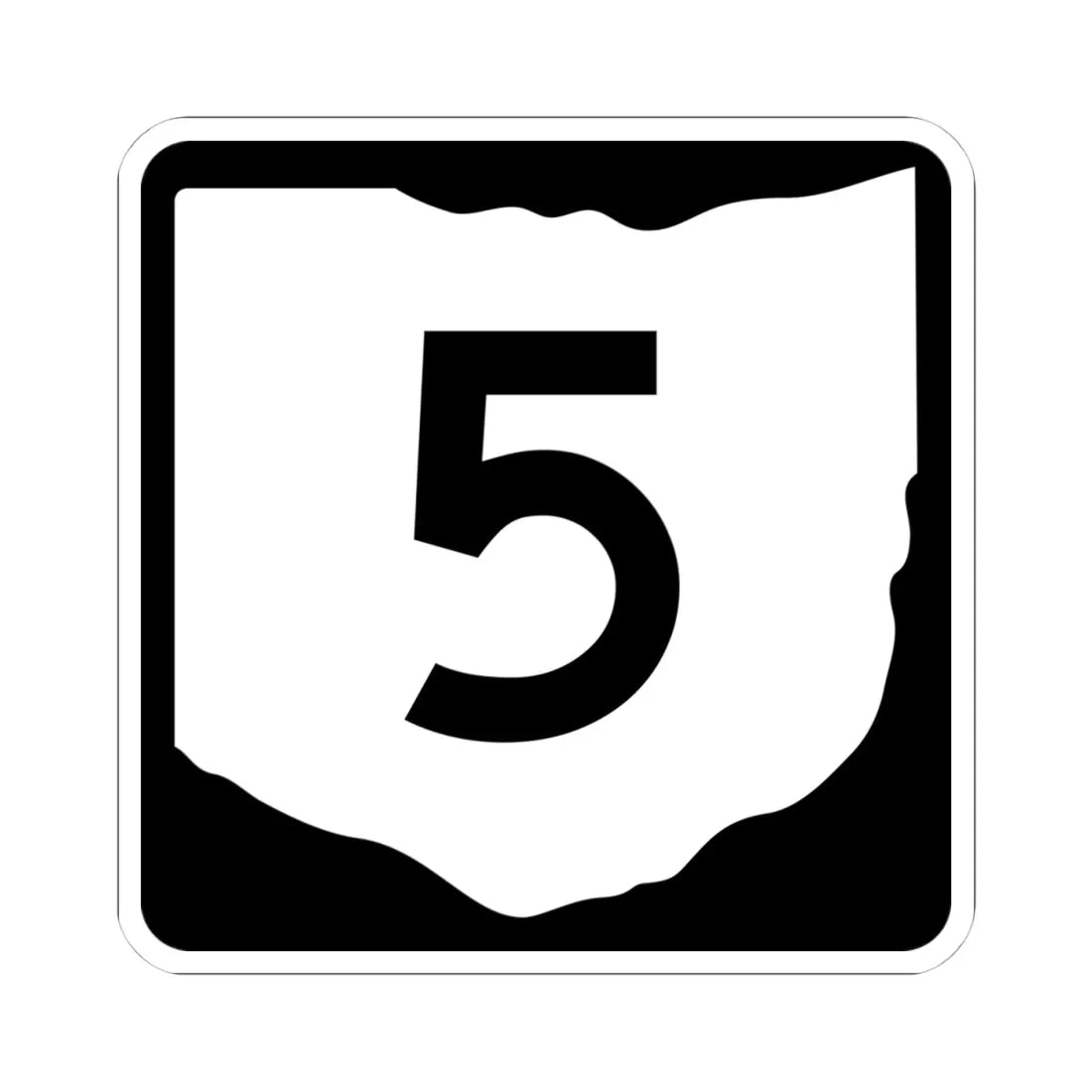 OH-5 (Ohio) (Road Sign) STICKER Vinyl Kiss-Cut Decal 4 Inch White - The Sticker Space