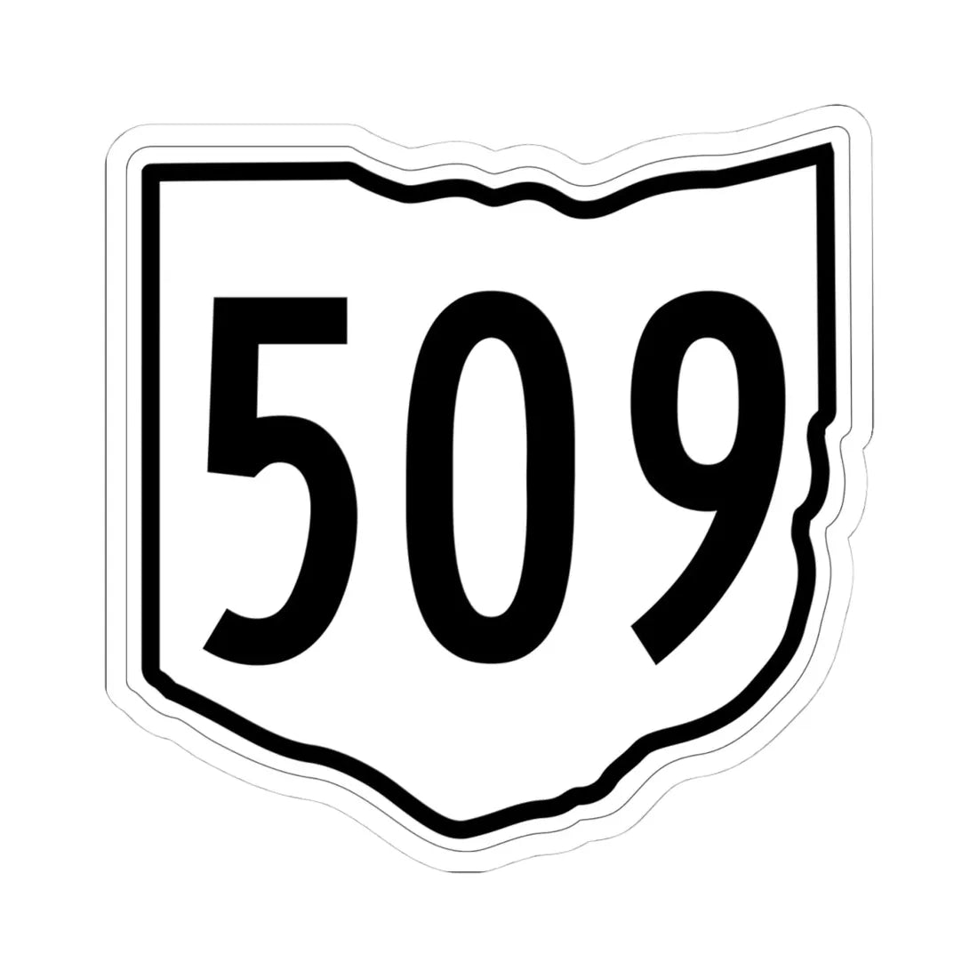 OH-509 1960 (Ohio) (Road Sign) STICKER Vinyl Kiss-Cut Decal 4 Inch White - The Sticker Space