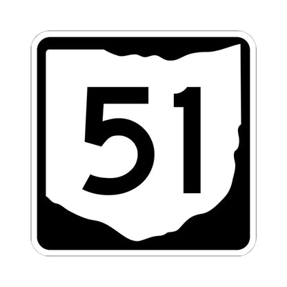 OH-51 (Ohio) (Road Sign) STICKER Vinyl Kiss-Cut Decal 6 Inch White - The Sticker Space