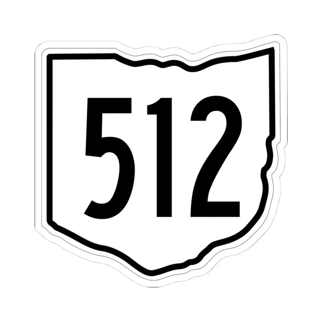 OH-512 1960 (Ohio) (Road Sign) STICKER Vinyl Kiss-Cut Decal 4 Inch White - The Sticker Space