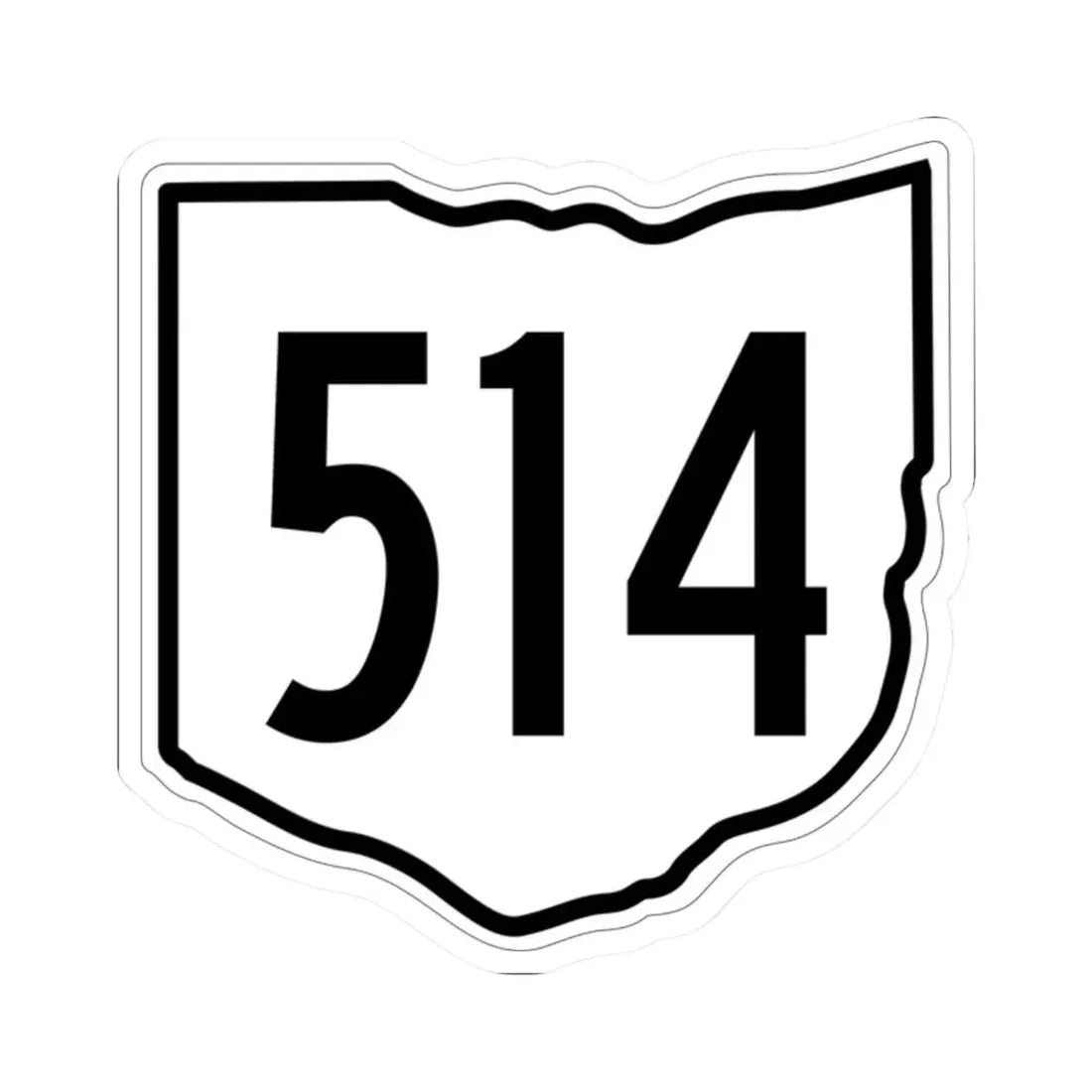 OH-514 1960 (Ohio) (Road Sign) STICKER Vinyl Kiss-Cut Decal 2 Inch White - The Sticker Space