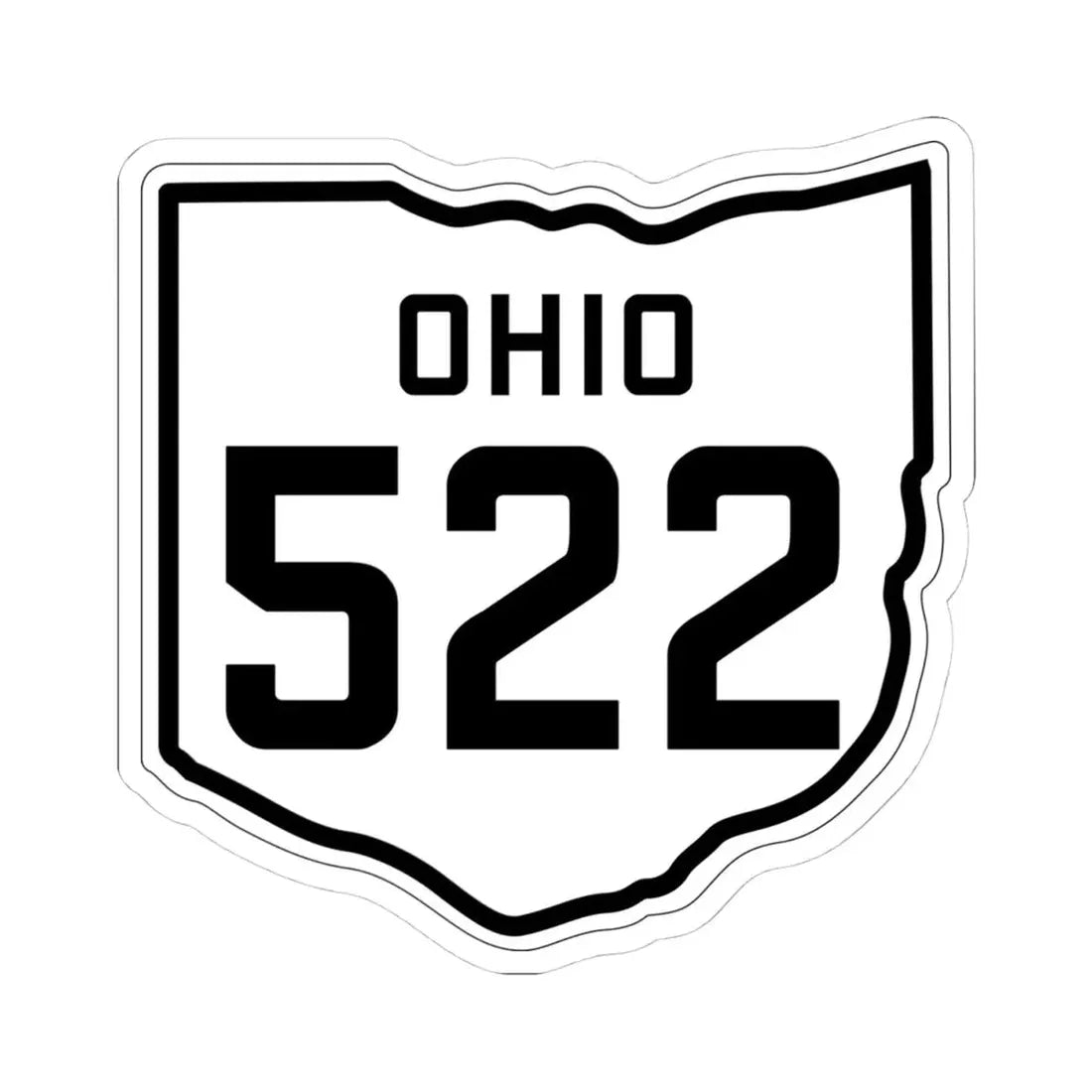 OH-522 1927 (Ohio) (Road Sign) STICKER Vinyl Kiss-Cut Decal 4 Inch White - The Sticker Space