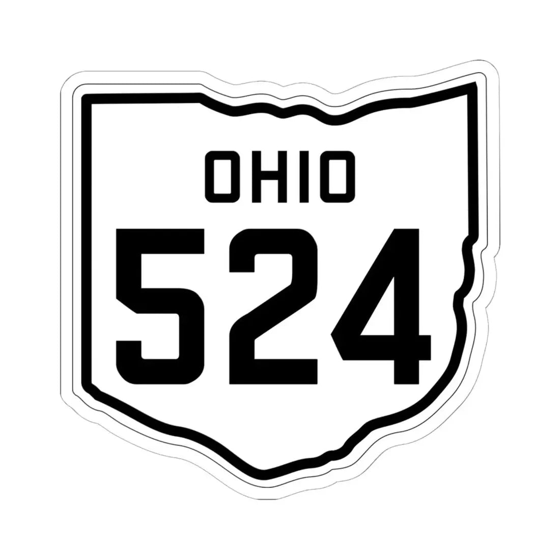 OH-524 1927 (Ohio) (Road Sign) STICKER Vinyl Kiss-Cut Decal 6 Inch White - The Sticker Space