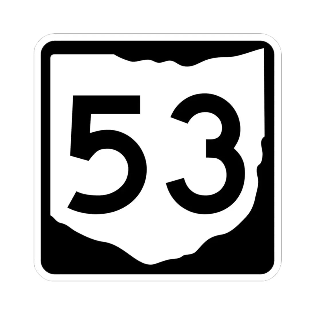 OH-53 (Ohio) (Road Sign) STICKER Vinyl Kiss-Cut Decal 3 Inch White - The Sticker Space