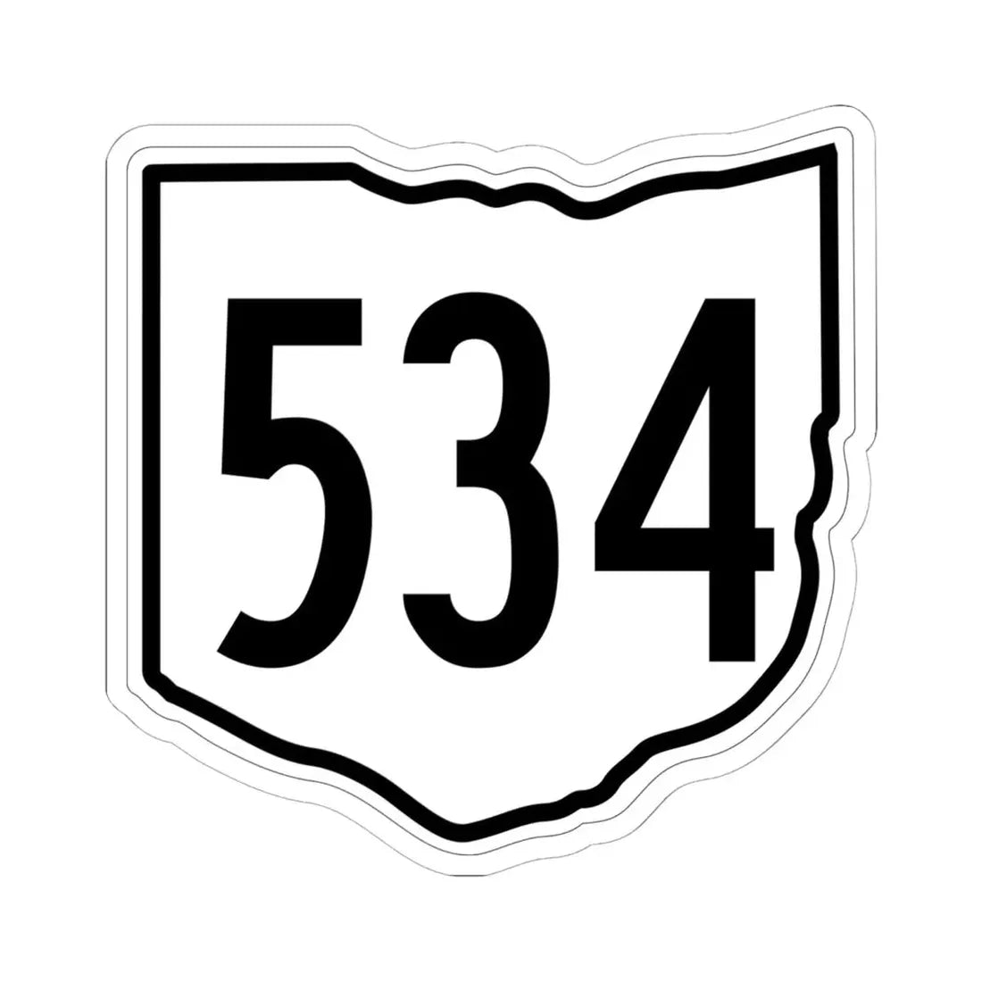 OH-534 1960 (Ohio) (Road Sign) STICKER Vinyl Kiss-Cut Decal 6 Inch White - The Sticker Space