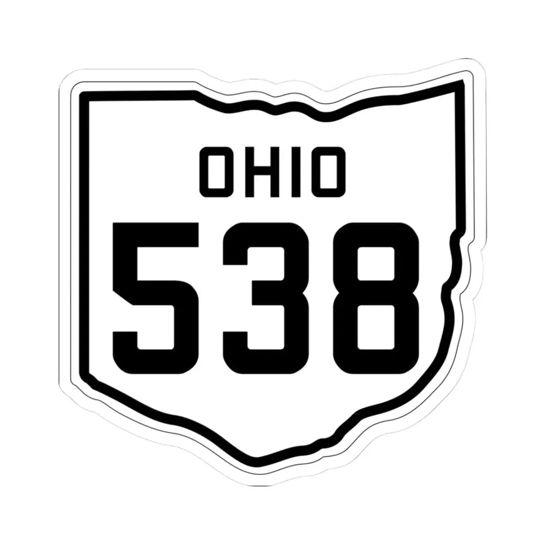 OH-538 1927 (Ohio) (Road Sign) STICKER Vinyl Kiss-Cut Decal 3 Inch White - The Sticker Space