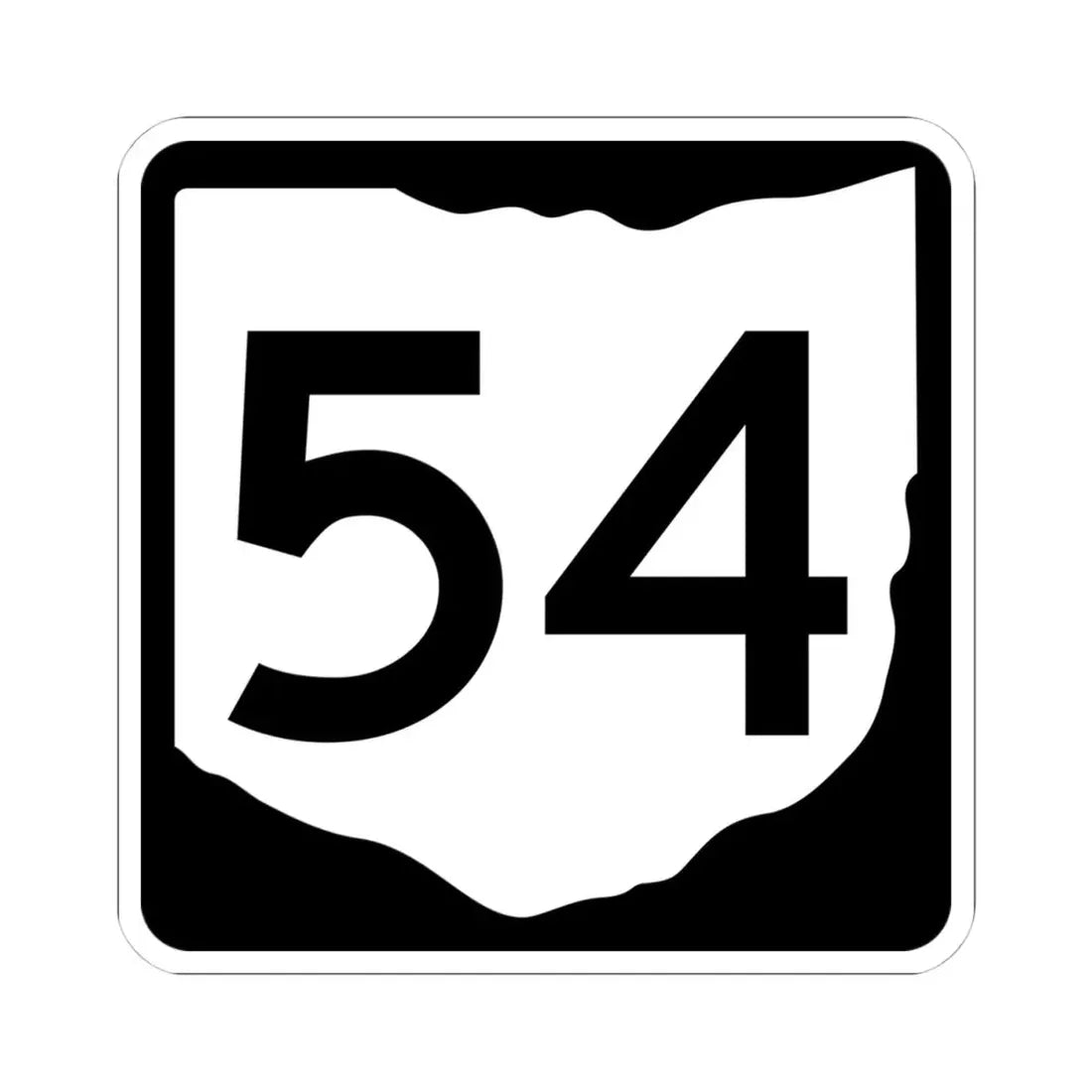 OH-54 (Ohio) (Road Sign) STICKER Vinyl Kiss-Cut Decal 4 Inch White - The Sticker Space