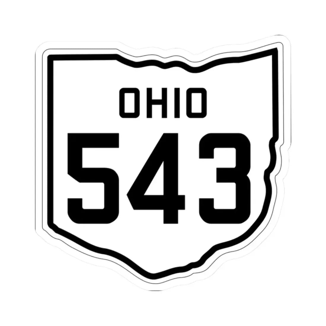 OH-543 1927 (Ohio) (Road Sign) STICKER Vinyl Kiss-Cut Decal 2 Inch White - The Sticker Space