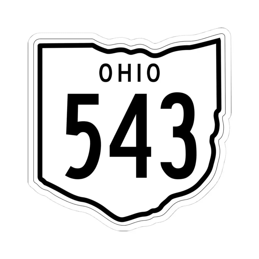 OH-543 1948 (Ohio) (Road Sign) STICKER Vinyl Kiss-Cut Decal 4 Inch White - The Sticker Space