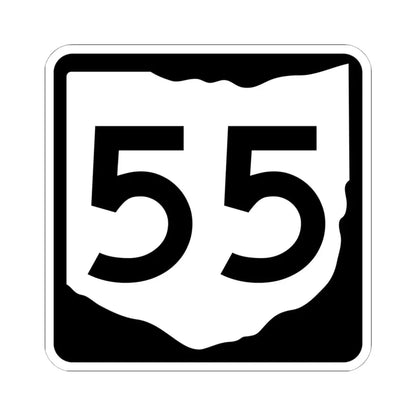 OH-55 (Ohio) (Road Sign) STICKER Vinyl Kiss-Cut Decal 6 Inch White - The Sticker Space