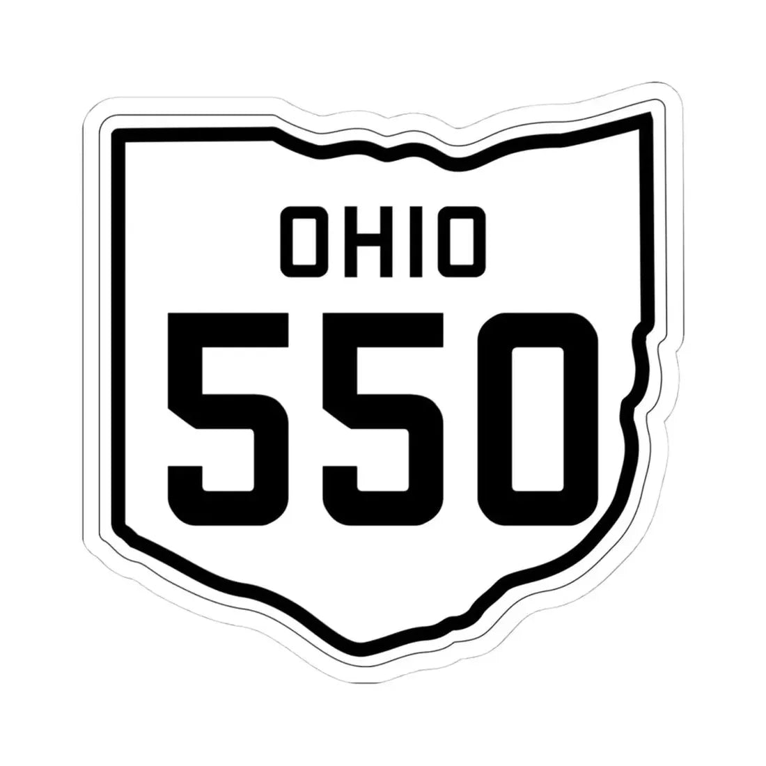 OH-550 1927 (Ohio) (Road Sign) STICKER Vinyl Kiss-Cut Decal 4 Inch White - The Sticker Space