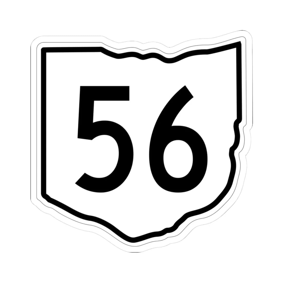OH-56 1960 (Ohio) (Road Sign) STICKER Vinyl Kiss-Cut Decal 3 Inch White - The Sticker Space
