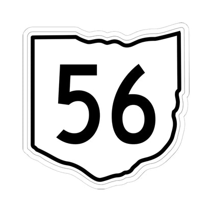 OH-56 1960 (Ohio) (Road Sign) STICKER Vinyl Kiss-Cut Decal 6 Inch White - The Sticker Space