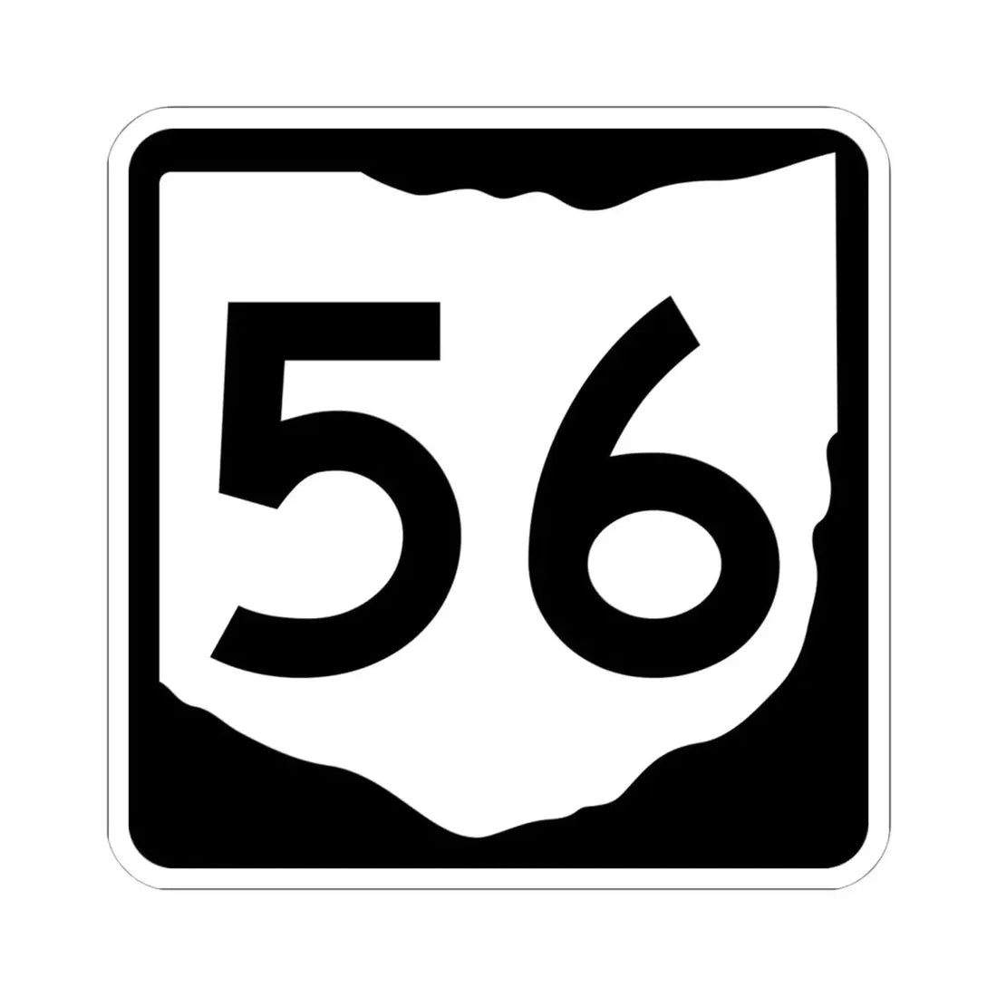 OH-56 (Ohio) (Road Sign) STICKER Vinyl Kiss-Cut Decal 6 Inch White - The Sticker Space